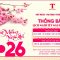 THÔNG BÁO NGHỈ TẾT NGUYÊN ĐÁN 2026